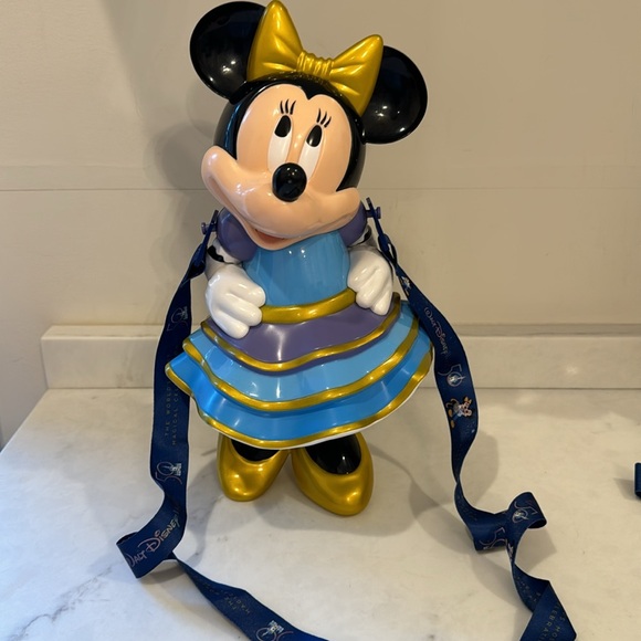 Disney World 50th Anniversary Mickey Mouse Popcorn Bucket Minnie Sipper Set - Picture 12 of 17